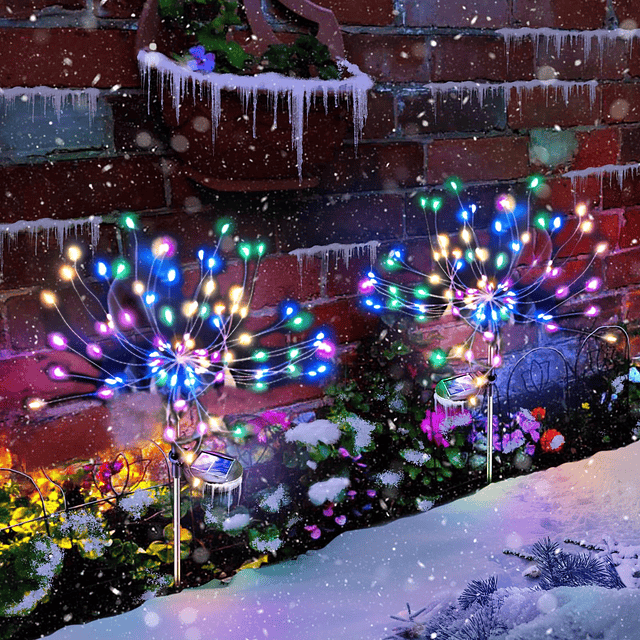 Luces solares al aire libre impermeables: luz de fuegos arti