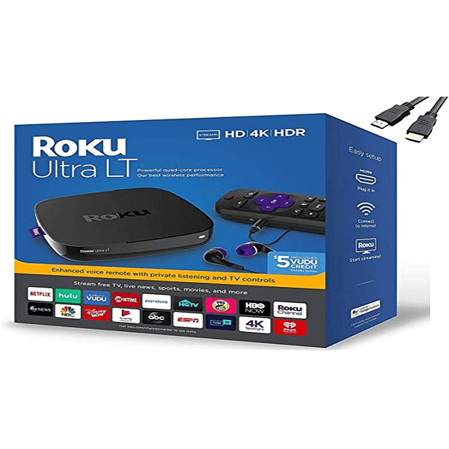 Reproductor multimedia de streaming Ultra LT 4K/HD/HDR con c