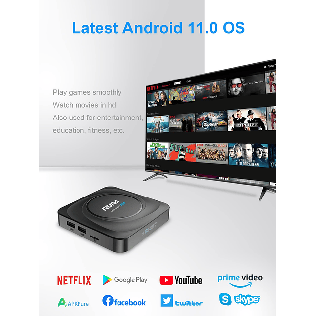 8K Android TV Box 11.0, Smart TV Box RK3566 4Core 64 Bits, 8