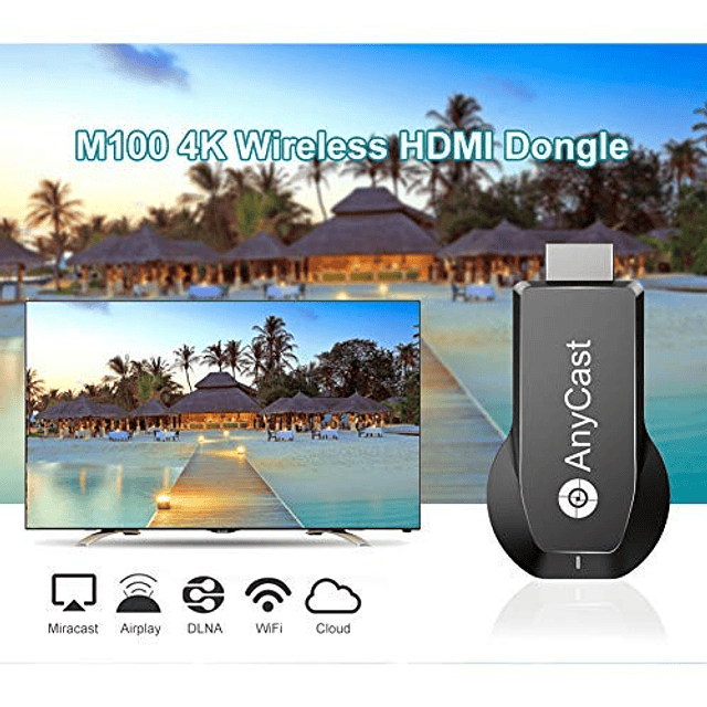 Adaptador de pantalla inalámbrico 4K/1080P Anycast M100, WiF