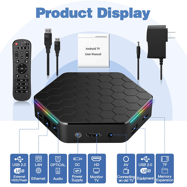 Android TV Box 12.0, 2024 Android TV Box 4GB RAM 64GB ROM, 6