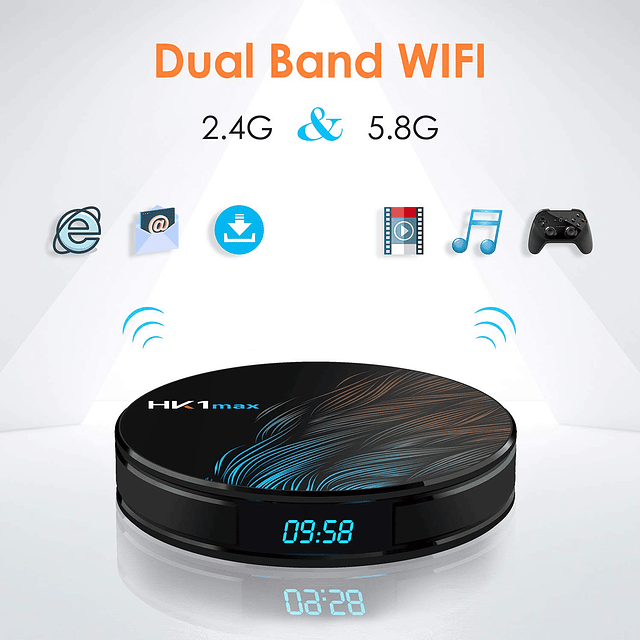 HK1 MAX Android 10,0 TV Box 4GB RAM 32GB ROM 2,4G/5G WiFi Du