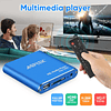 Reproductor multimedia HDMI con un control remoto más, azul