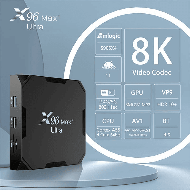 4GB 64GB X96 Max Plus Ultra TV Box Android 11 Amlogic S905X4