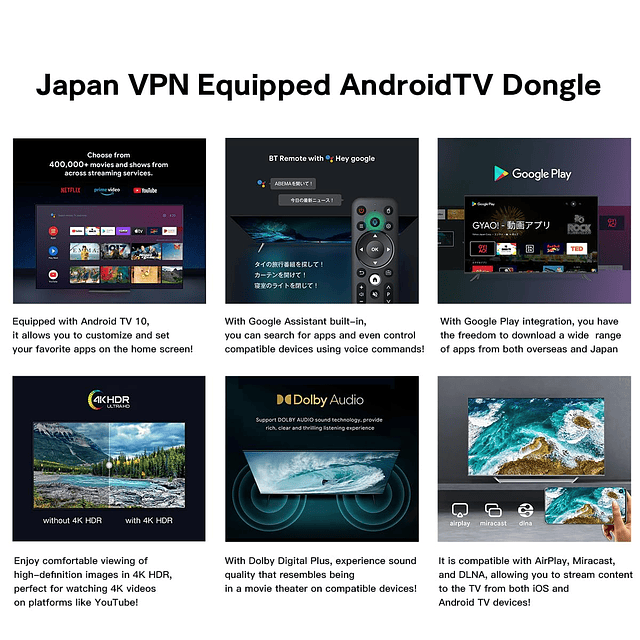 VPN1/3/12 meses Android TV con contenido IP japonés Versión