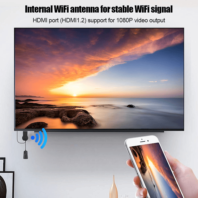 WiFi HDMI Anycast Miracast AirPlay TV Adaptador DONGLE DLNA