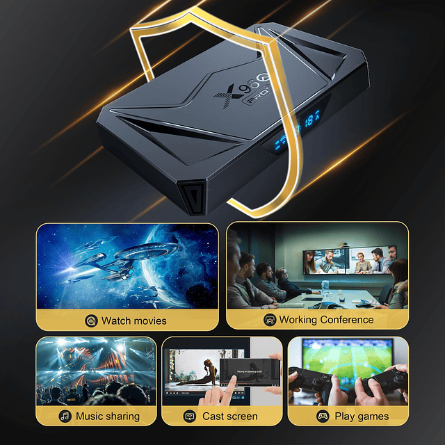 Android 14.0 TV Box, X96Q PRO+ con 2GB RAM 16GB ROM Bluetoot