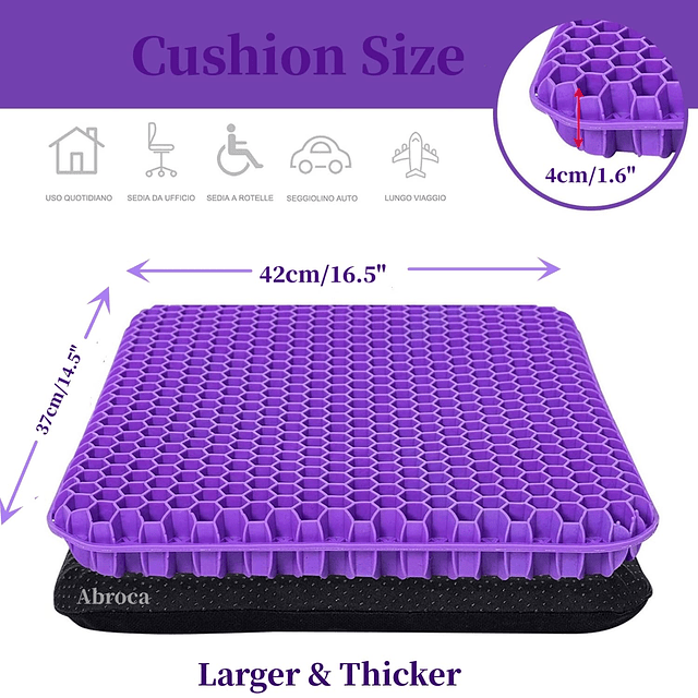 Cojín de asiento de gel para sentarse durante mucho tiempo,