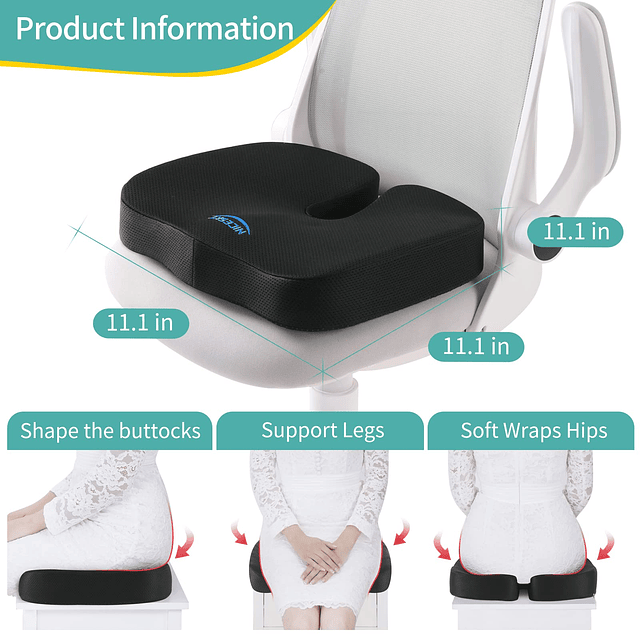 Cojín de asiento Cojín de postura Coxis Ciática Espalda Aliv