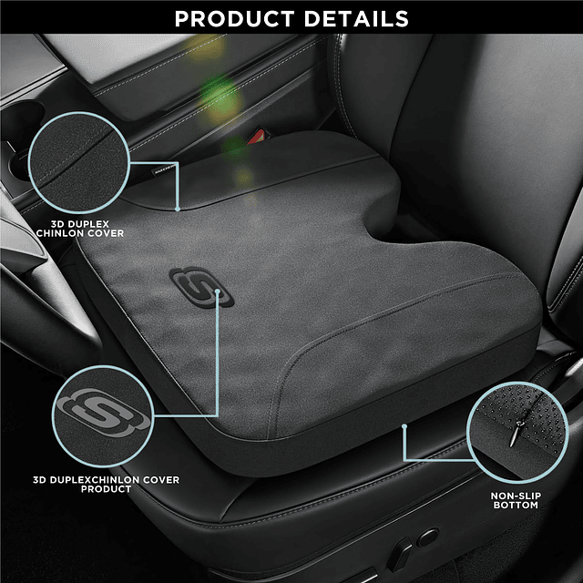 ™ Cojín de asiento de espuma viscoelástica con funda de chin