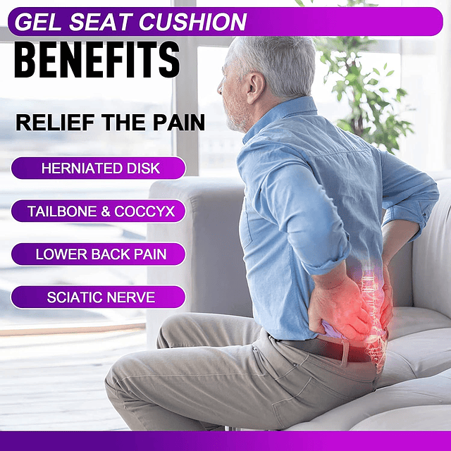 Cojín de gel para asiento para sentarse durante mucho tiempo