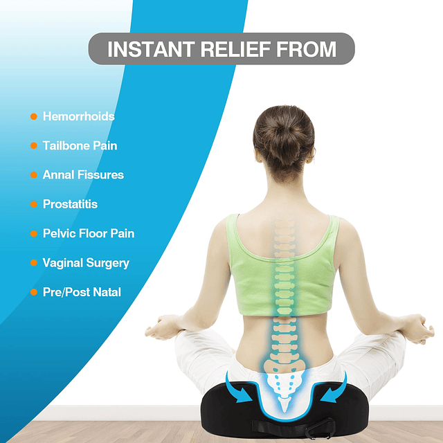 Cojín de asiento con forma de donut para dolor de coxis, pró