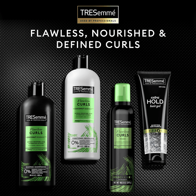 Flawless Curls Shampoo, Acondicionador, Mousse, Crema y Spra