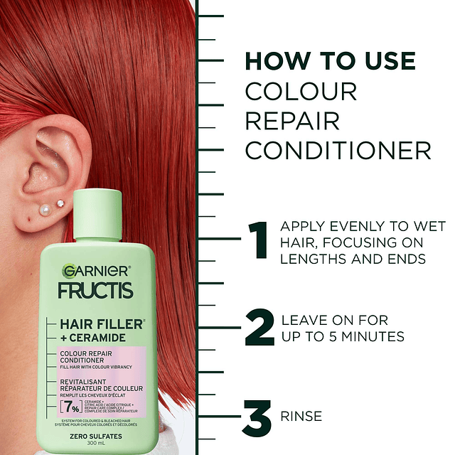 Fructis Hair Filler Acondicionador reparador de color con ce