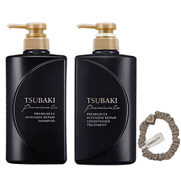 TSUBAKI Premium Black Set- Shampoo EX Ion Repair 490ml+Acond