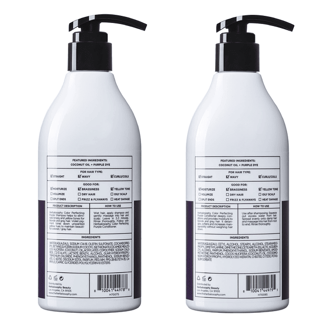 Purple Shampoo y acondicionador Set para cabello rubio gris,