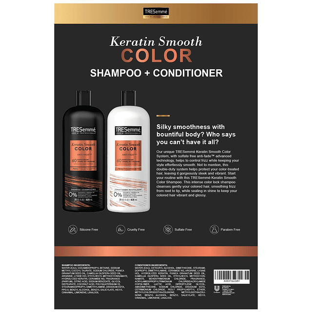 Shampoo y acondicionador, color suave de queratina - Product