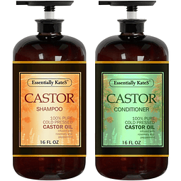 Shampoo y acondicionador de menta y romero con aceite de ric