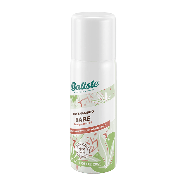 Shampoo seco , desnudo, tamaño mini de viaje, 1.6 oz (paquet