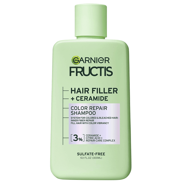 Fructis Hair Filler Shampoo reparador de color con ceramida,