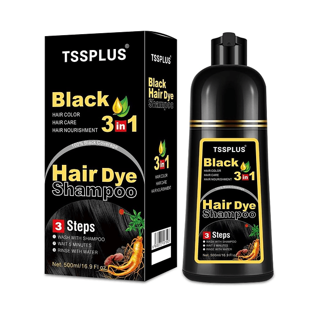 Shampoo para tinte de cabello negro, 500 ml, Shampoo orgánic