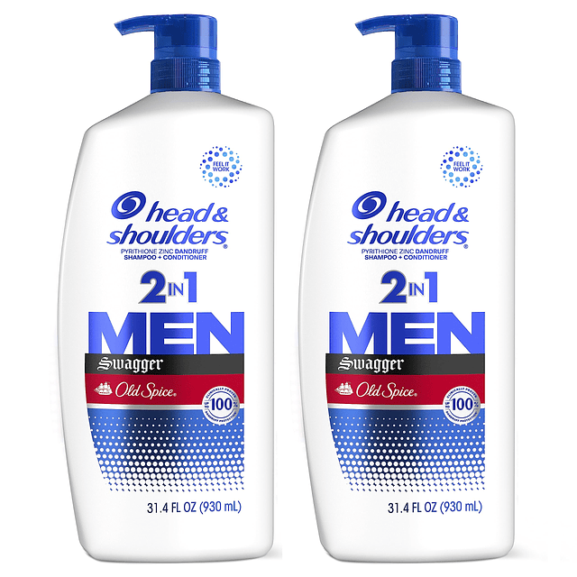 Shampoo y acondicionador anticaspa 2 en 1 para hombre, trata