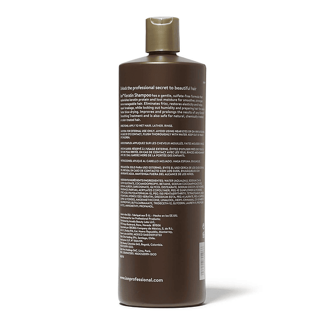 Shampoo suavizante de queratina iónica 1LT.(33.8OZ)