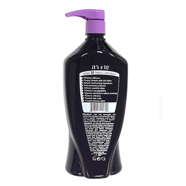 Es un Shampoo de seda milagroso 10 Silk Express 33.8 oz