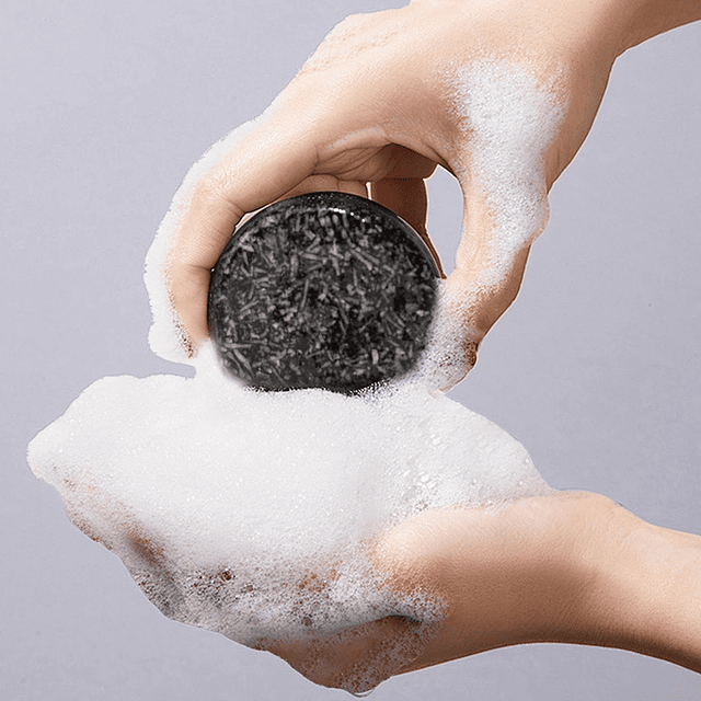 Barra de Shampoo anticanas – Oculta el cabello gris y oscure