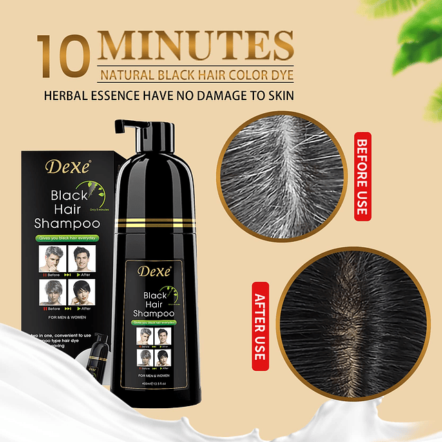 Shampoo para tinte de cabello negro, Shampoo semipermanente