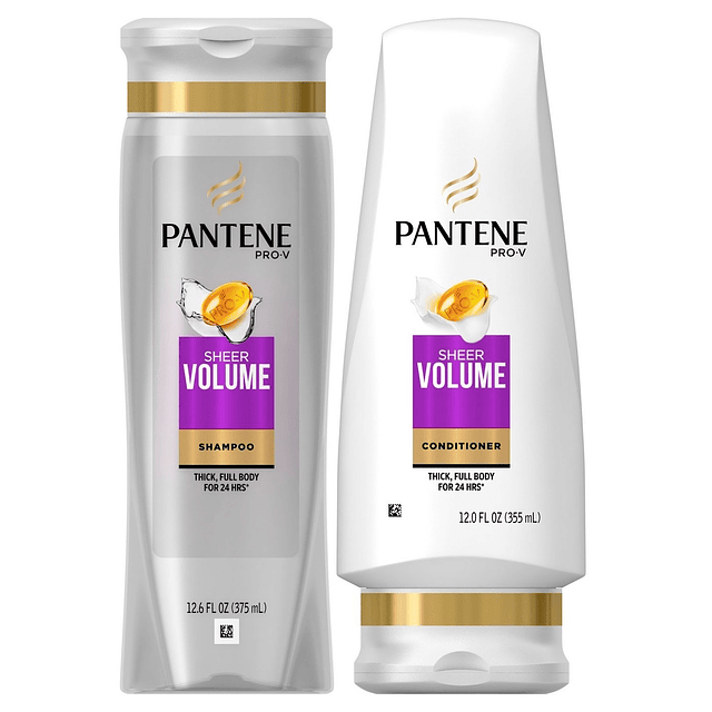 Pro-V Sheer Volume, DUO Set Shampoo Acondicionador, 12.6 onz