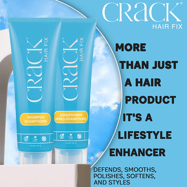 CRACK HAIR FIX - Juego de Shampoo y acondicionador de tratam