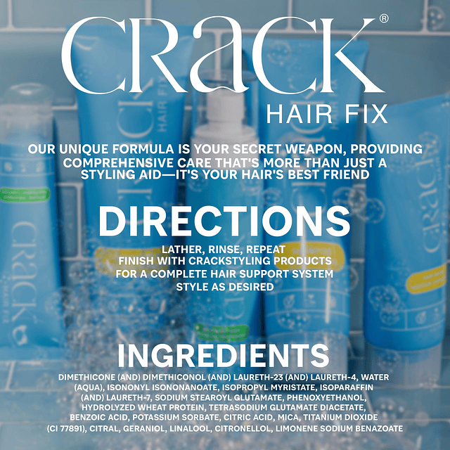 CRACK HAIR FIX - Juego de Shampoo y acondicionador de tratam