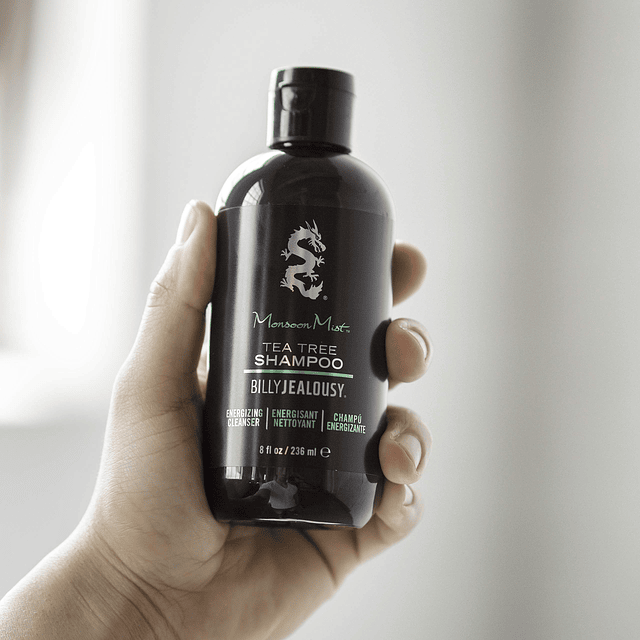 Monsoon Mist Tea Tree Shampoo energizante para hombres con m