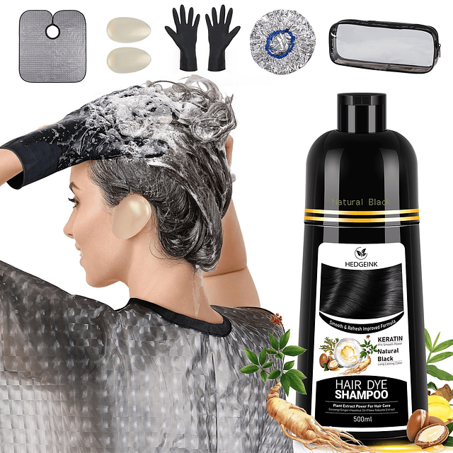 Shampoo para tinte para el cabello 3 en 1 con kit de tinte p