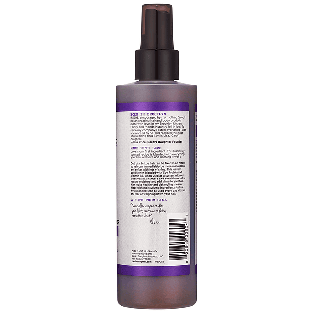 Black Vanilla Leave In Acondicionador para cabello rizado, o