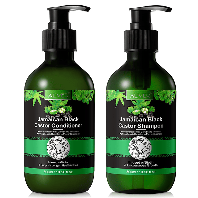 Juego de Shampoo y acondicionador de aceite de ricino negro