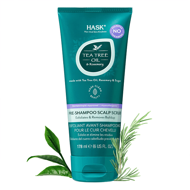 TEA TREE OIL & ROSEMARY Pre-Shampoo Exfoliante para el cuero