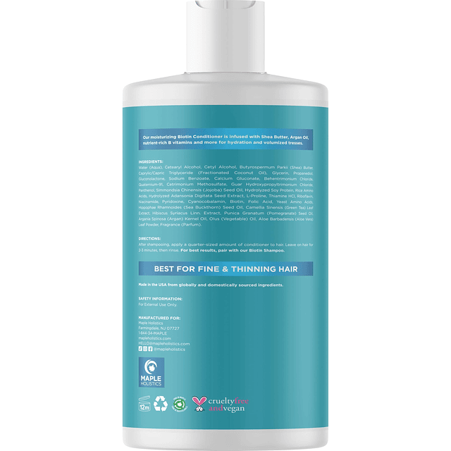 Acondicionador voluminizador de biotina para cabello fino -