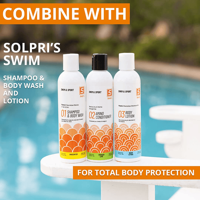 Swimmers Cloro Vitamina C Shampoo para nadar, gel de baño co