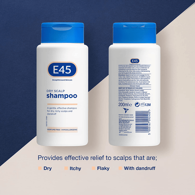 E45 Shampoo Dermatológico Cuero Cabelludo Seco 200ml