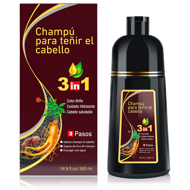 Tinte para el cabello Castaño oscuro Shampoo colorante 3 en