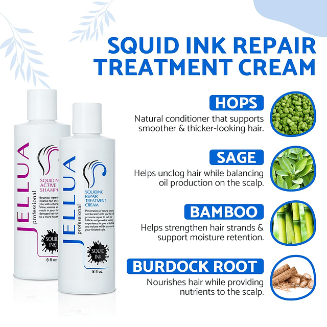 Squidink Shampoo activo y crema de tratamiento reparador 8.0