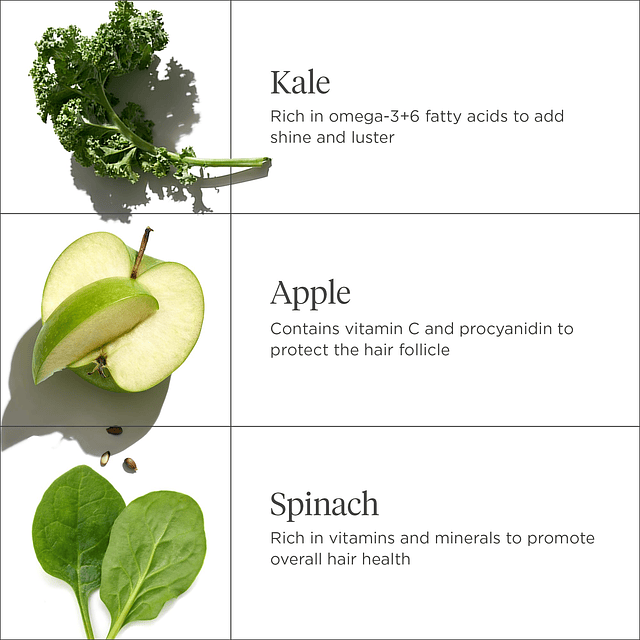 Superfoods Kale + Acondicionador reponedor de manzana, apoya