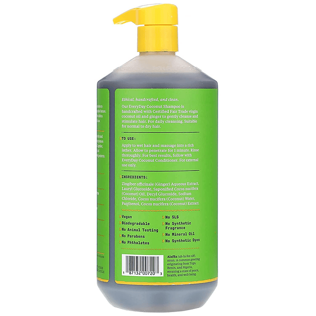 Shampoo de coco EveryDay - Cabello normal a seco, ayuda a li