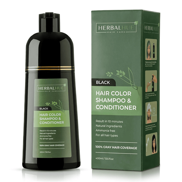 Shampoo y acondicionador para tinte de cabello negro, Shampo