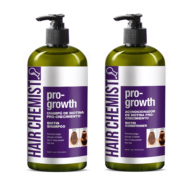 Pro-Growth Shampoo con Biotina 33.8 oz. y acondicionador 33.