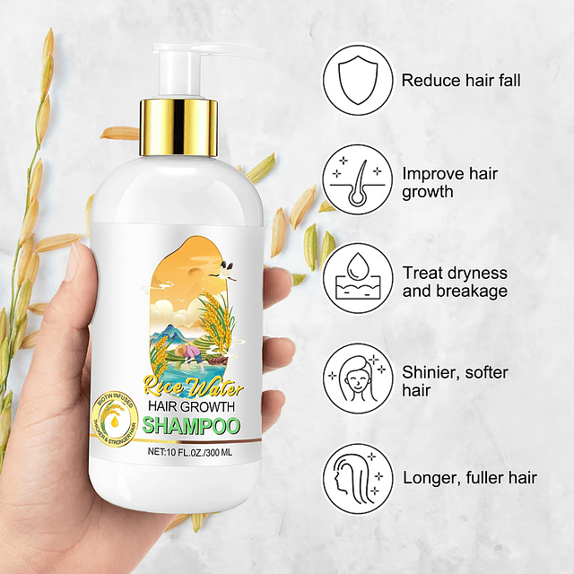 Juego de Shampoo y acondicionador de agua de arroz fermentad