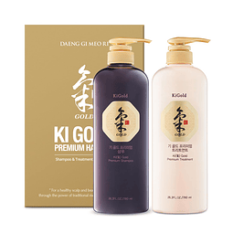 - Ki Gold Premium Shampoo+Set de tratamiento, humecta eficaz