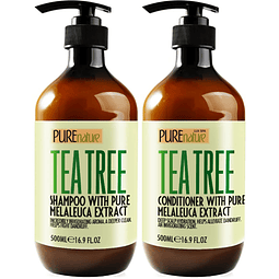 Juego de Shampoo y acondicionador con aceite de árbol de té,